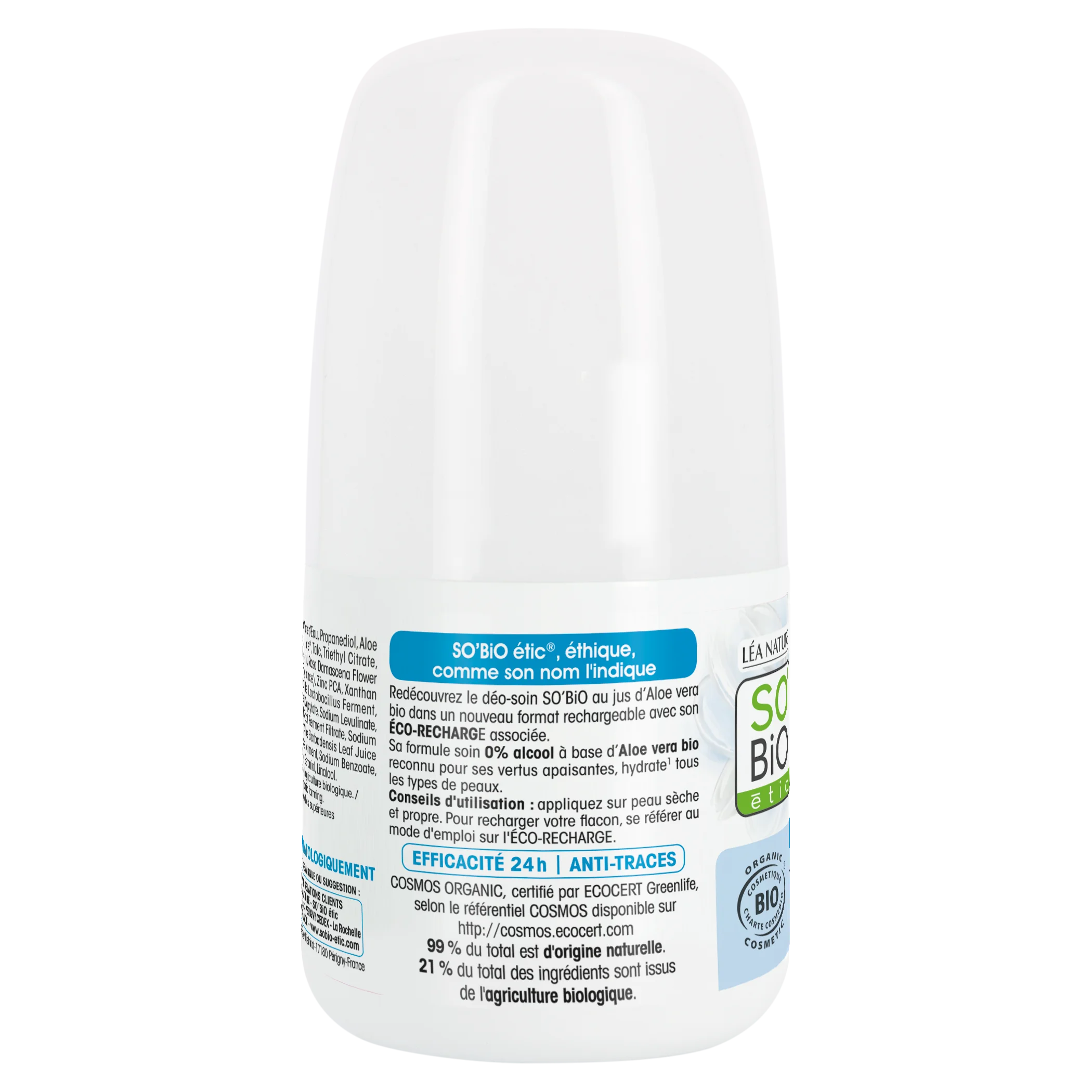 SO’BiO étic Golyós dezodor 24h - Tolerance+ BIO Aloe verával (50 ml) - hatékony akár 24 órán át