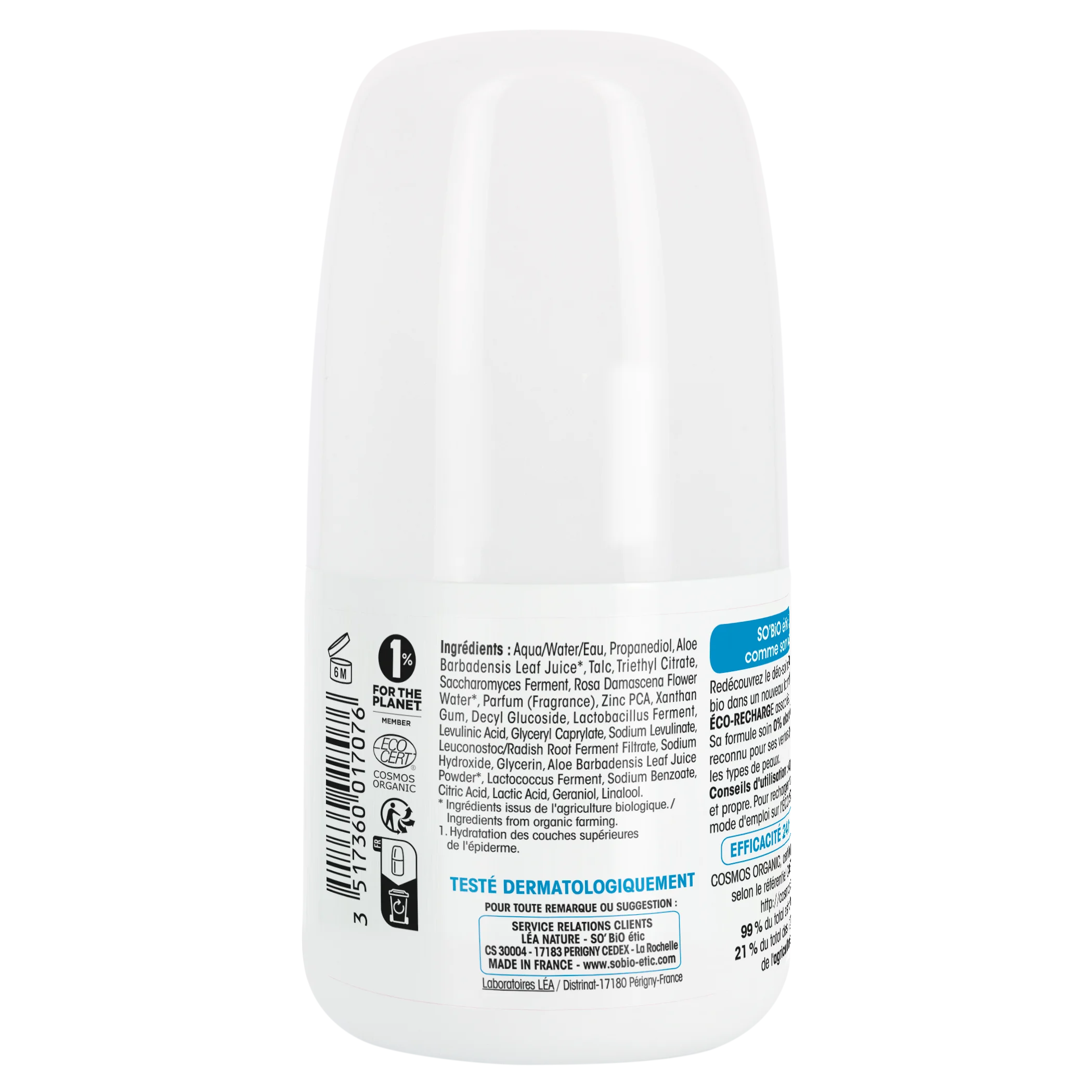 SO’BiO étic Golyós dezodor 24h - Tolerance+ BIO Aloe verával (50 ml) - hatékony akár 24 órán át
