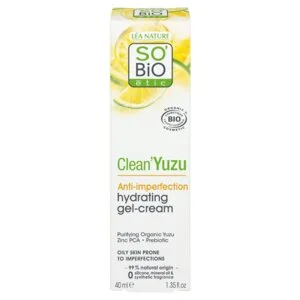 SO’BiO étic Hidratáló arczselé-krém - Clean Yuzu BIO (40 ml) - ideális zsíros bőrre