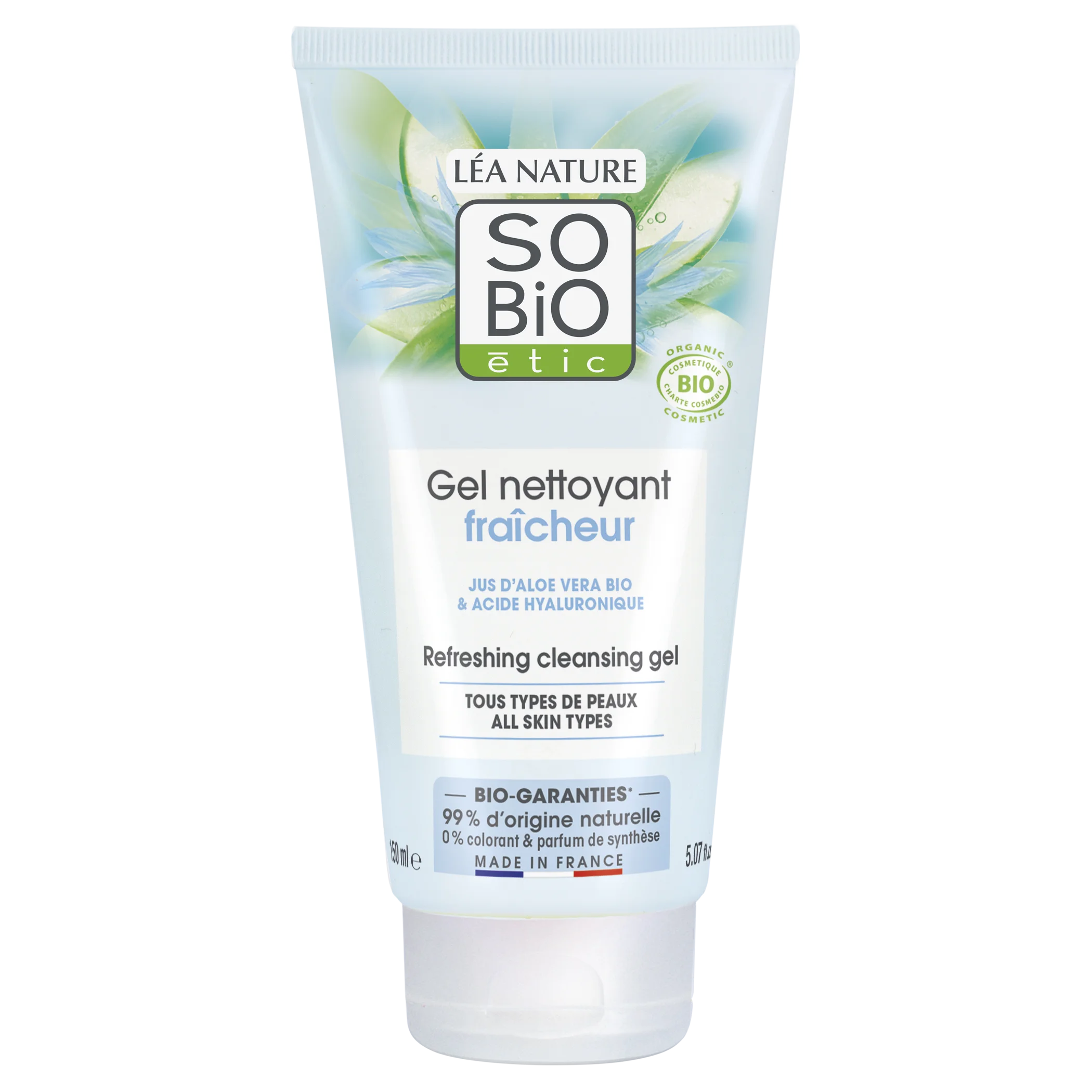 SO’BiO étic BIO Aloe vera hidratáló arctisztító gél (150 ml) - minden bőrtípusra