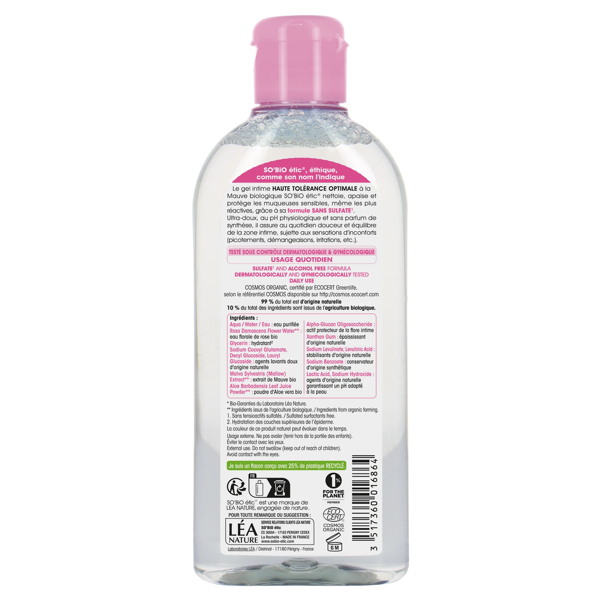 SO’BiO étic Hipoallergén BIO intim lemosó gél (200 ml) – közönséges mályva kivonattal