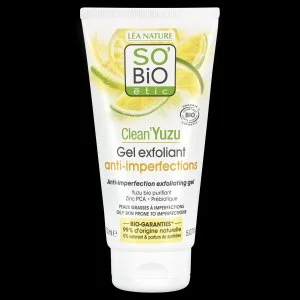 SO’BiO étic Exfoliáló arcgél - Clean Yuzu BIO (150 ml) - ideális zsíros bőrre