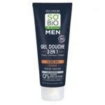 SO’BiO étic MEN 3 az 1-ben élénkítő BIO cédrus tusfürdő gél (200 ml) - testre, arcra és hajra