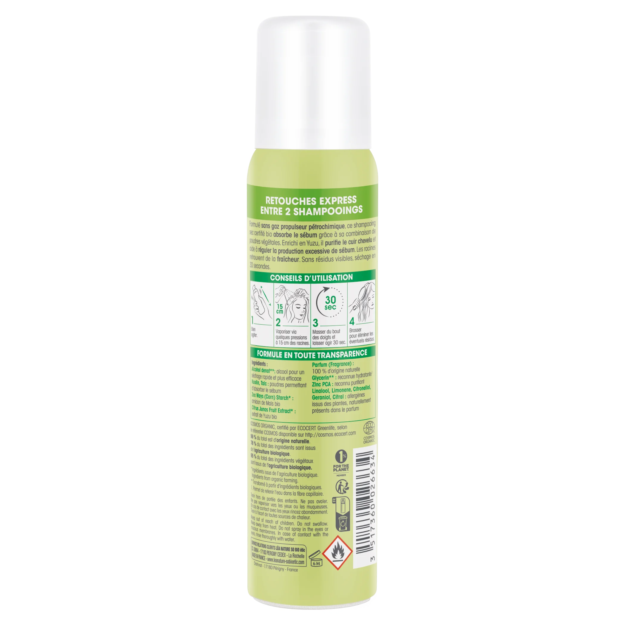 SO’BiO étic Tisztító szárazsampon spray BIO yuzuval (100 ml) – frissé és simává teszi a hajat