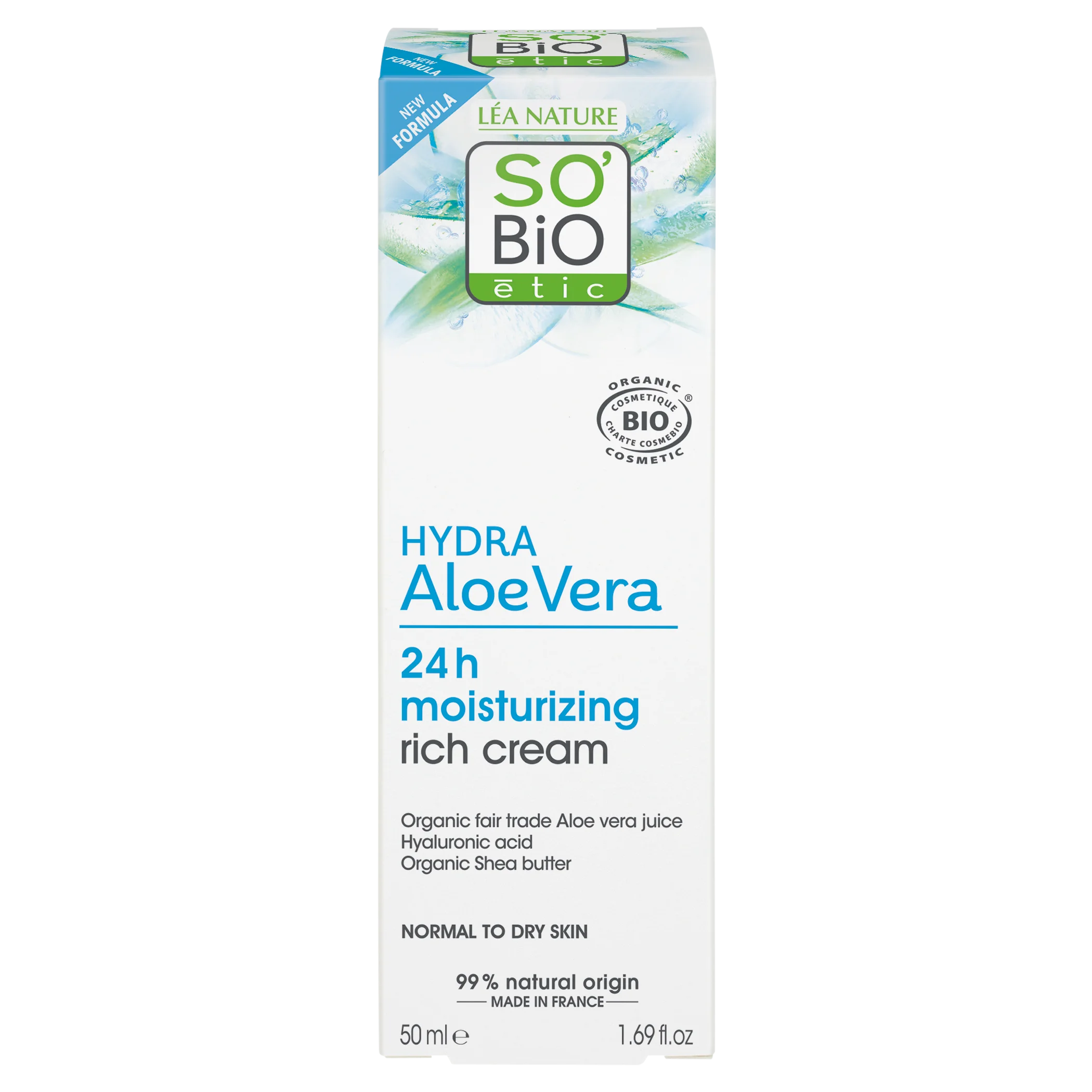 SO’BiO étic Gazdagon hidratáló nappali krém BIO Aloe verába (50 ml) – hialuronsavval