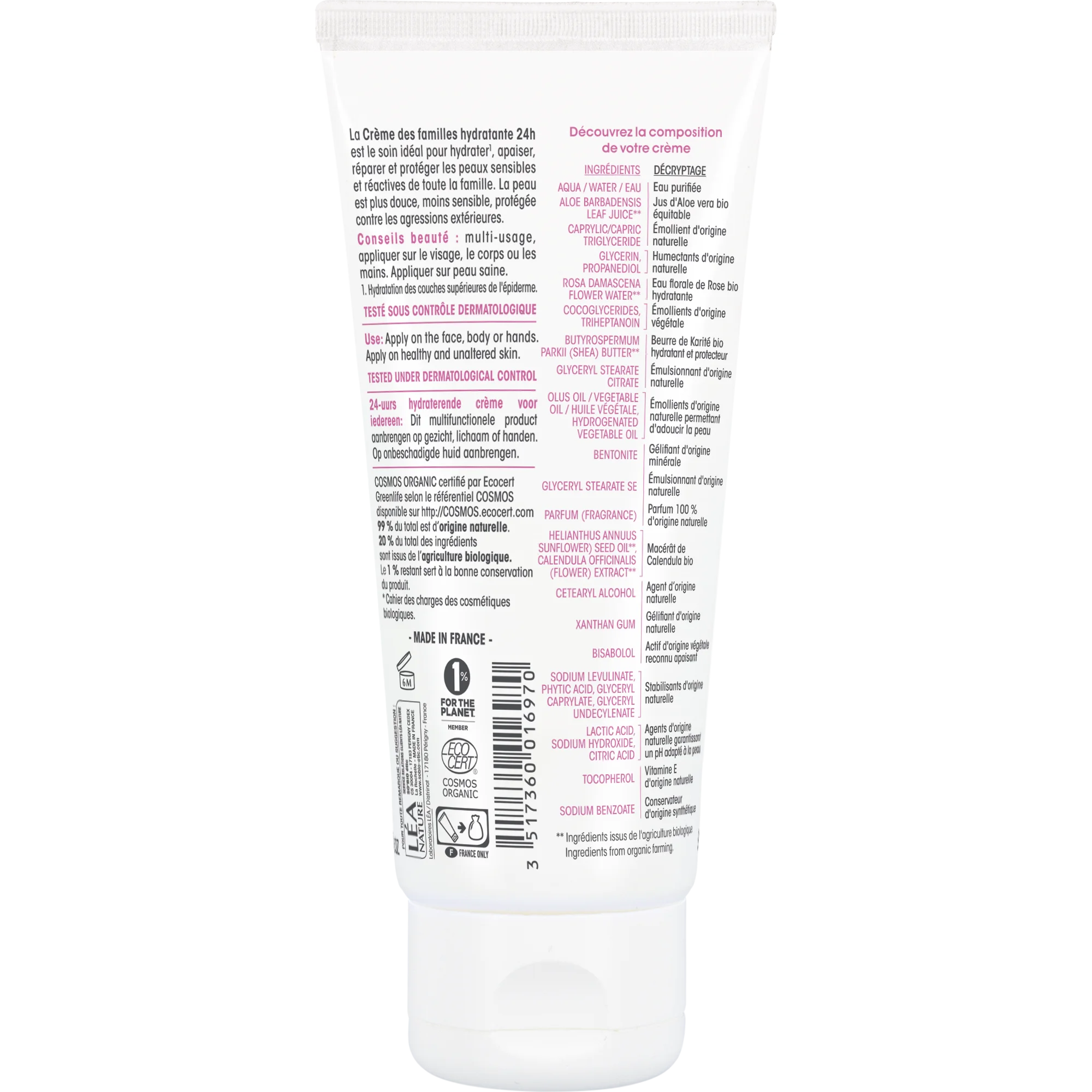SO’BiO étic Hidratáló hipoallergén krém Aloe verával az egész család számára BIO (100 ml) - hidratál, nyugtat és regenerál