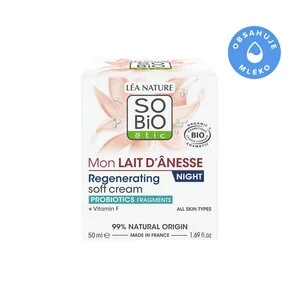 SO’BiO étic BIO éjszakai regeneráló krém szamártejjel (50 ml) - habosított textúra