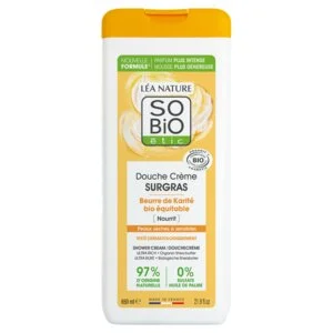 SO’BiO étic SURGRAS BIO sheavajas tusolókrém (650 ml) – ideális száraz és érzékeny bőrre