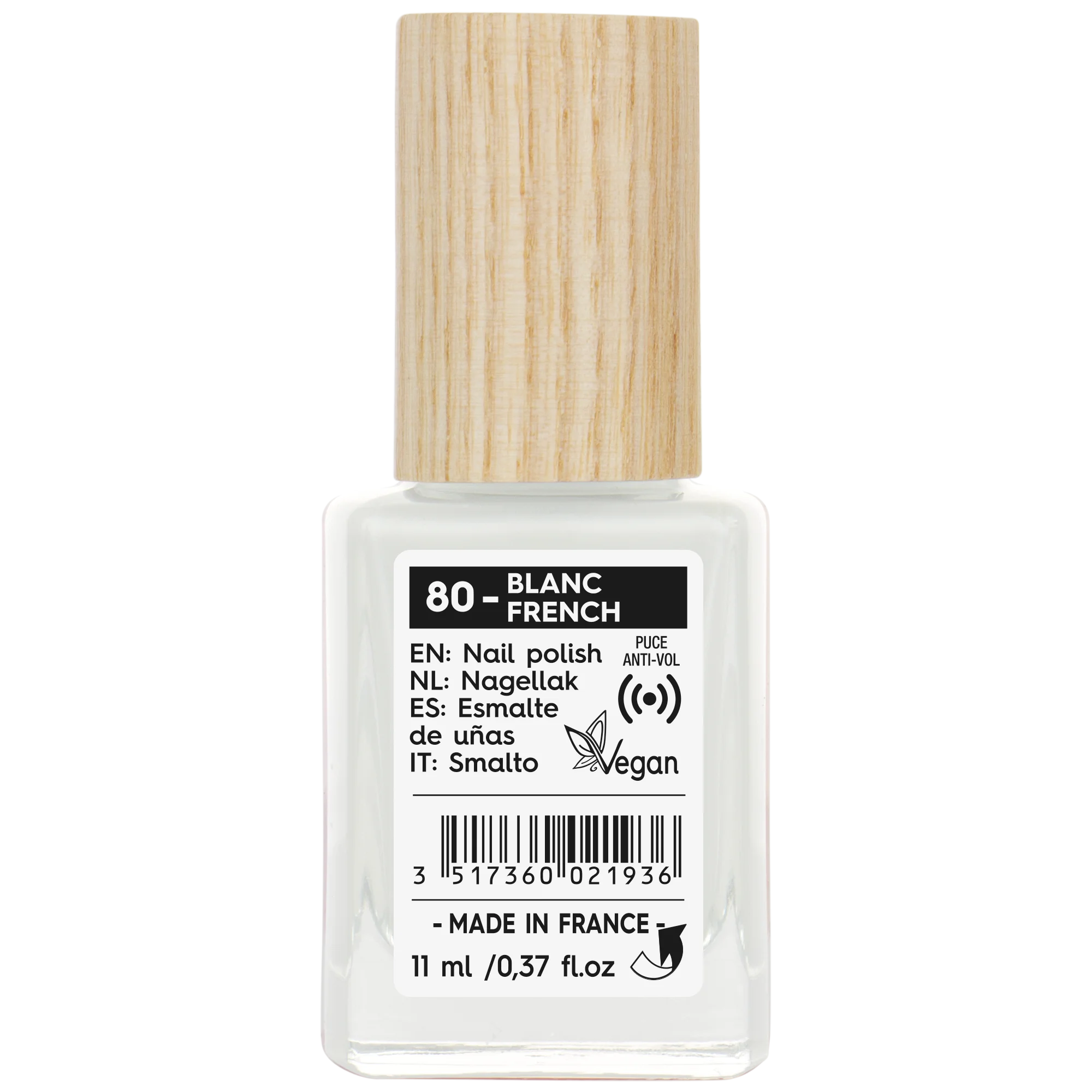 SO’BiO étic Körömlakk - 80 francia fehér (11 ml) - ragyogó és intenzív színnel