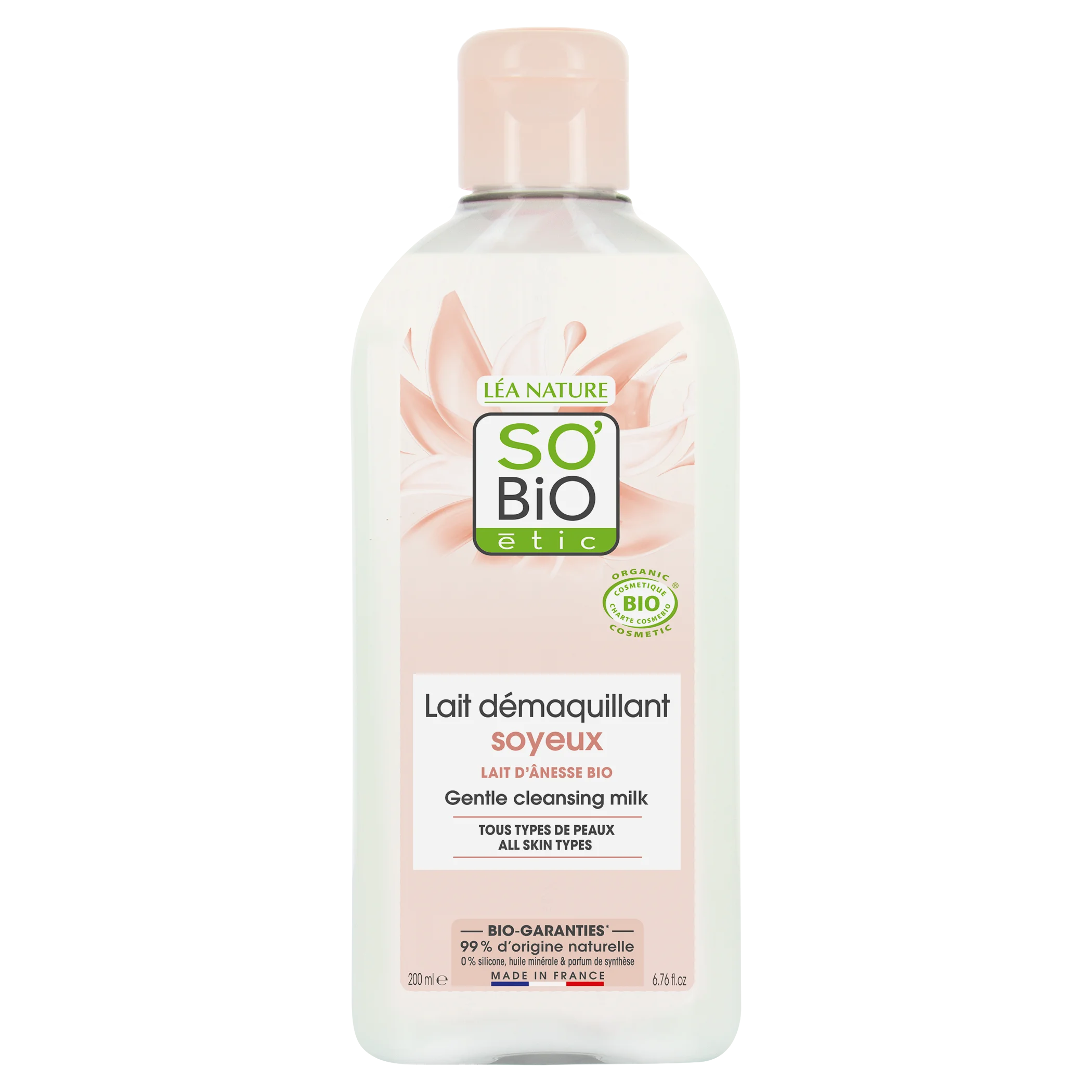 SO’BiO étic BIO sminklemosó tej szamártejjel (200 ml) – gyengéden eltávolítja a sminket és a szennyeződéseket