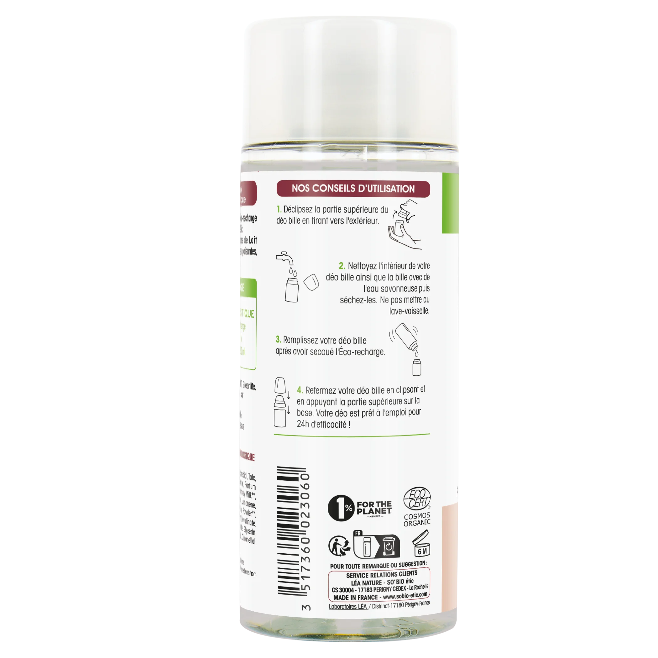 SO’BiO étic 24 órás hidratáló roll-on dezodor utántöltő BIO szamártejjel (150 ml) - egy utántöltő három roll-ont helyettesít