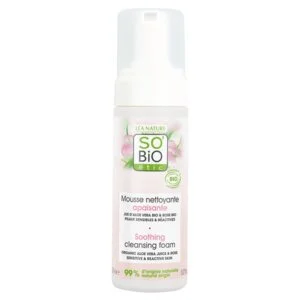SO’BiO étic BIO Aloe Vera nyugtató tisztítóhab (150 ml) - rózsavízzel gazdagítva