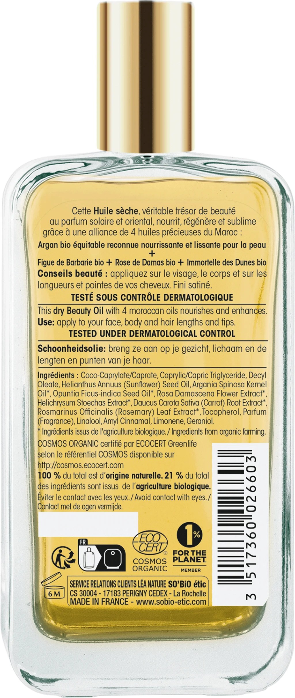 SO’BiO étic Précieux Argan BIO tápláló olaj testre, arcra és hajra (100 ml) – a fiatalság és szépség elixírje