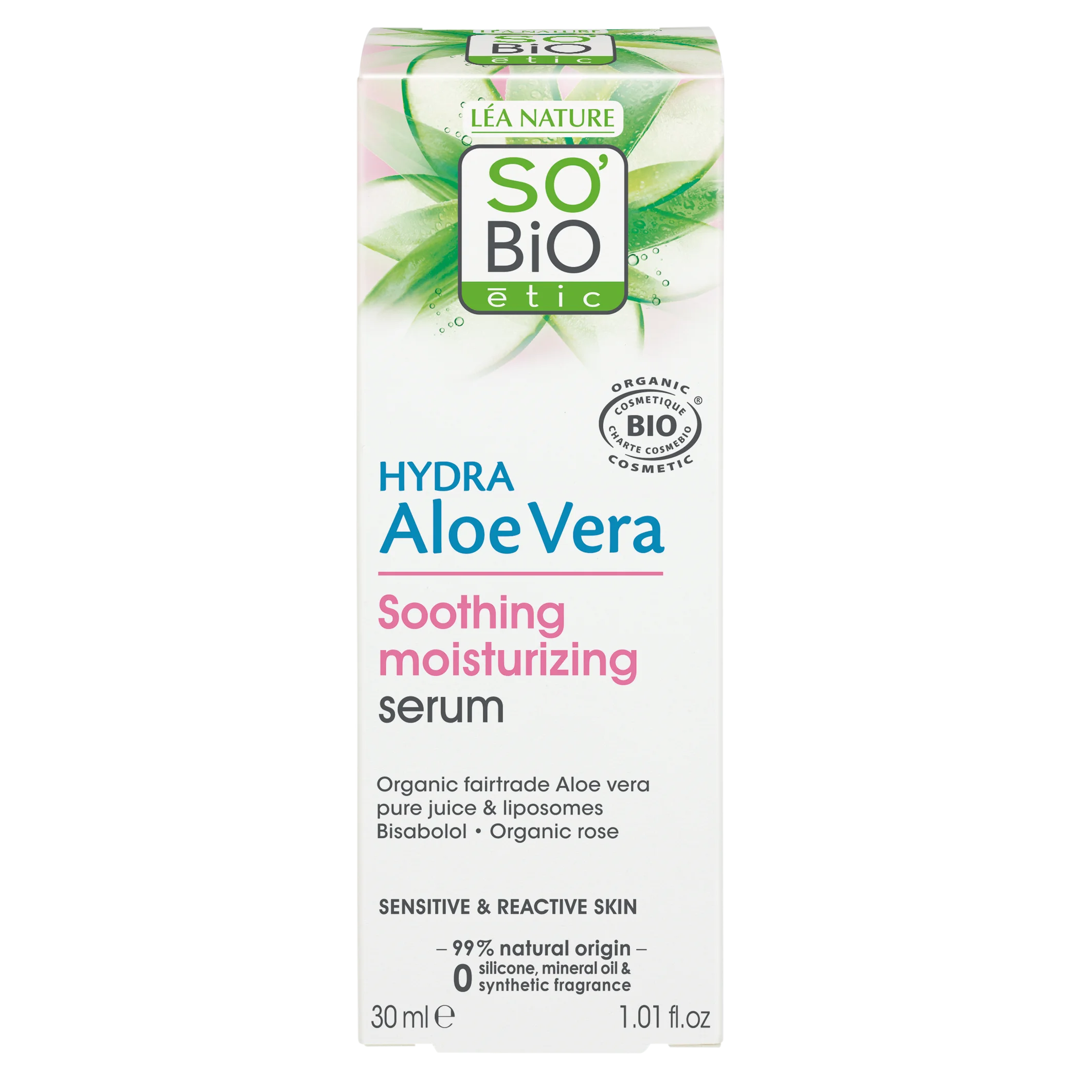 SO’BiO étic Aloe verás arcszérum – nyugtatás és hidratálás érzékeny bőrre BIO (30 ml) – hidratál, nyugtat és ragyogóvá tesz