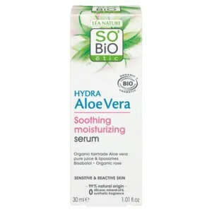 SO’BiO étic Aloe verás arcszérum – nyugtatás és hidratálás érzékeny bőrre BIO (30 ml) – hidratál, nyugtat és ragyogóvá tesz