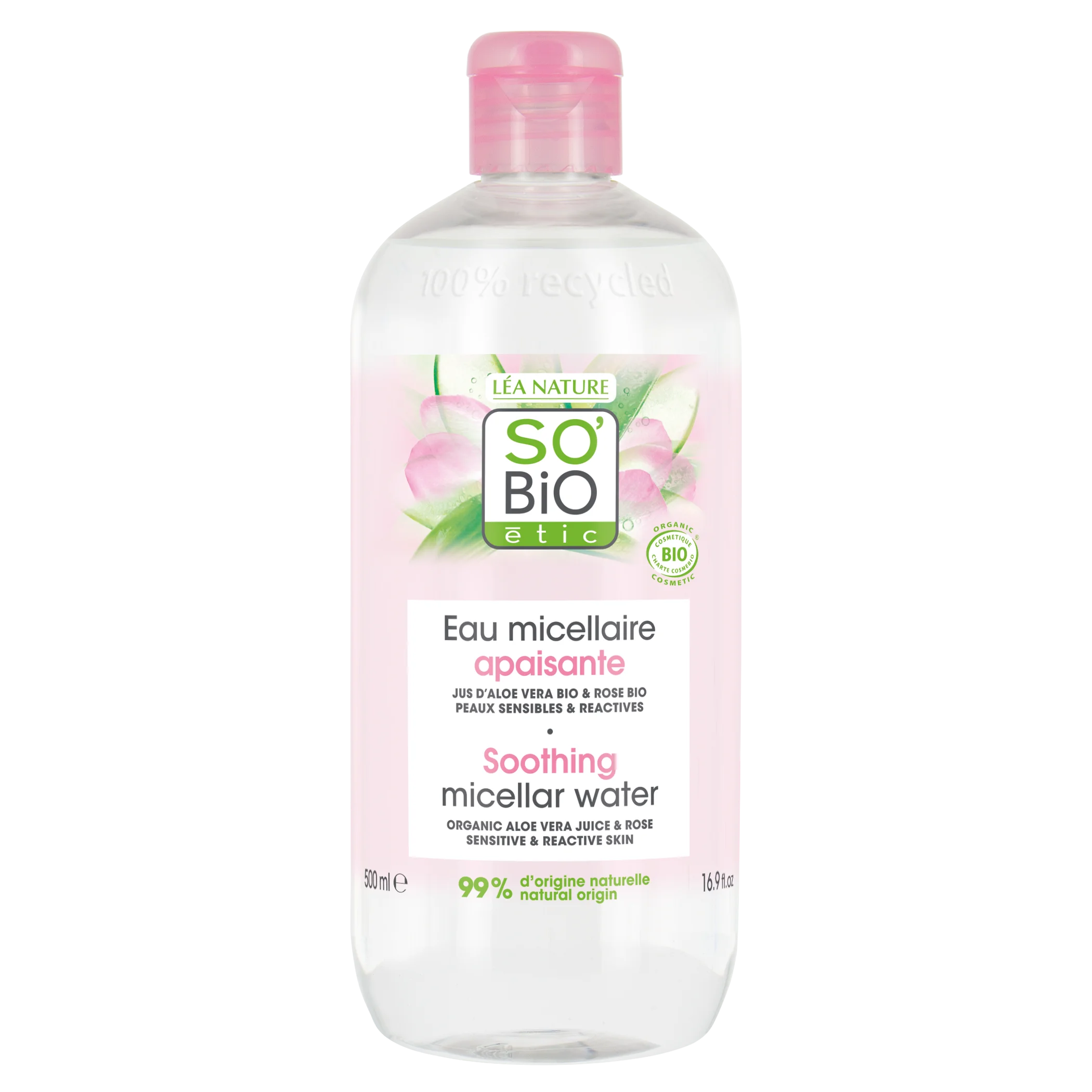 SO’BiO étic Nyugtató BIO Aloe Vera micellás víz (500 ml) - kamillavízzel gazdagítva