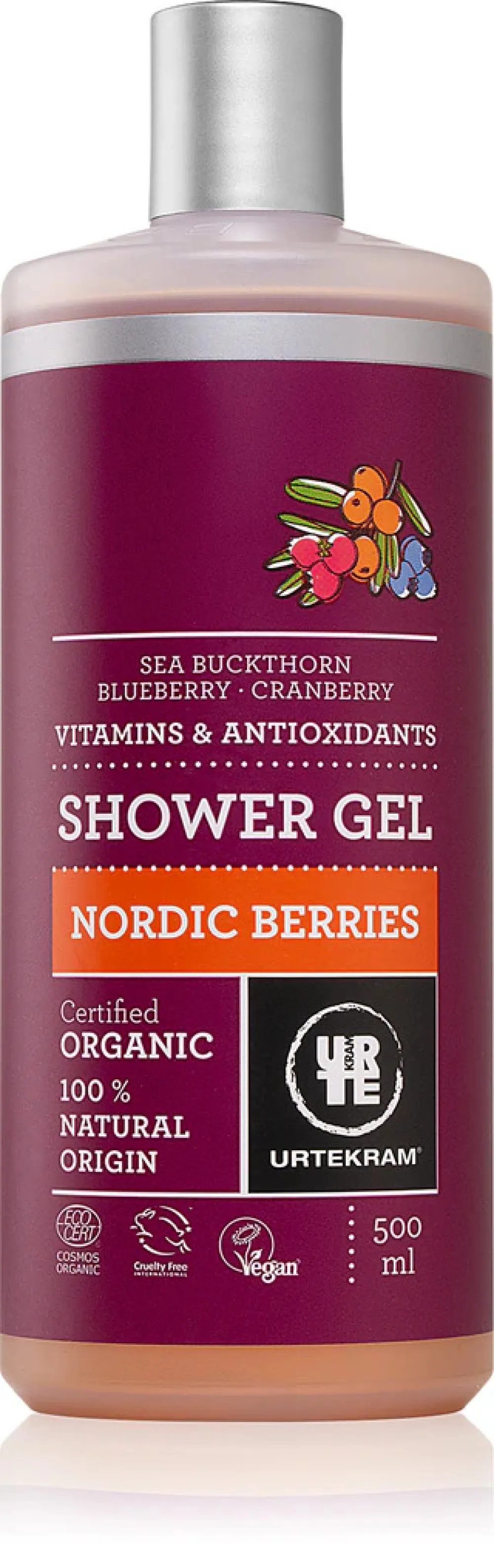 Urtekram Zuhanyzselé Nordic Berries 500ml BIO, VEG