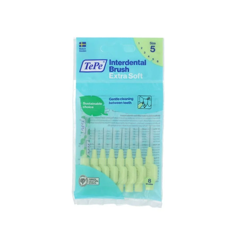 Extra puha fogköztisztító kefék 5-ös (zöld, 0,8 mm) 8 db
