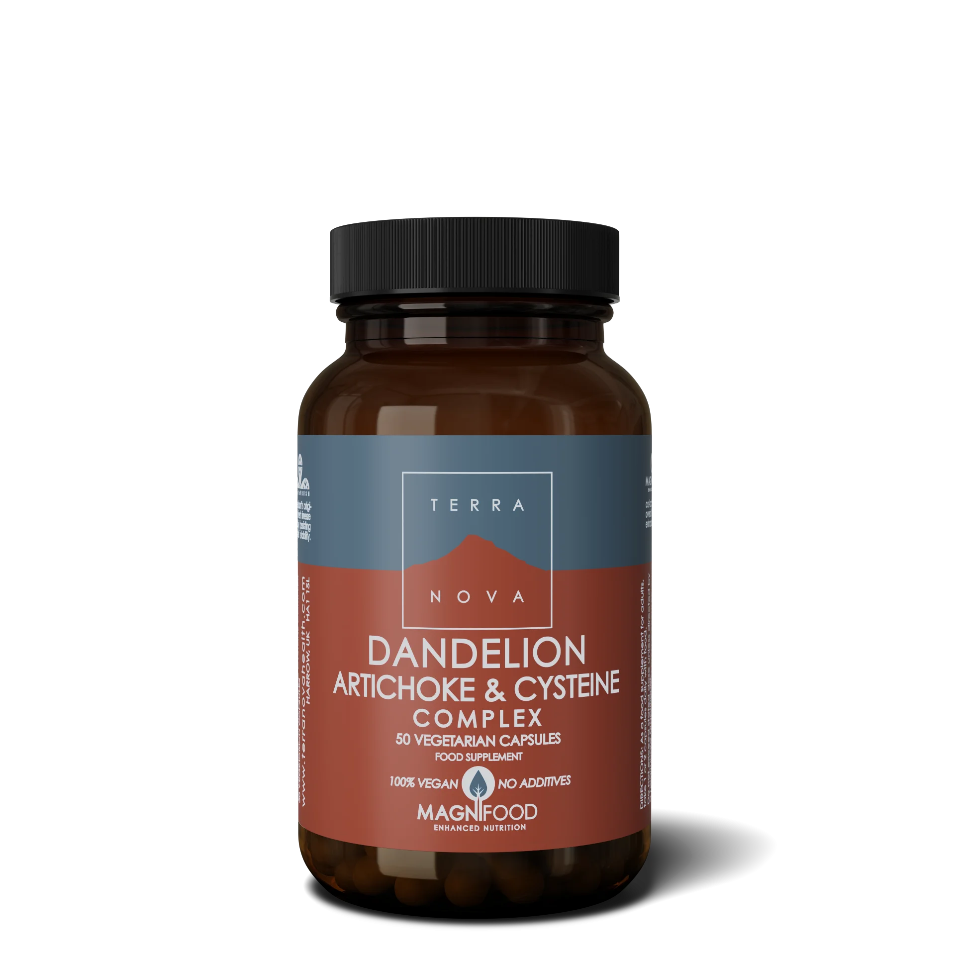 Terranova Health Dandelion, Artichoke & Cysteine Complex gyermekláncfűvel és articsókával (50 kapszula) - támogatja a méregtelenítést és a máj megfelelő működését