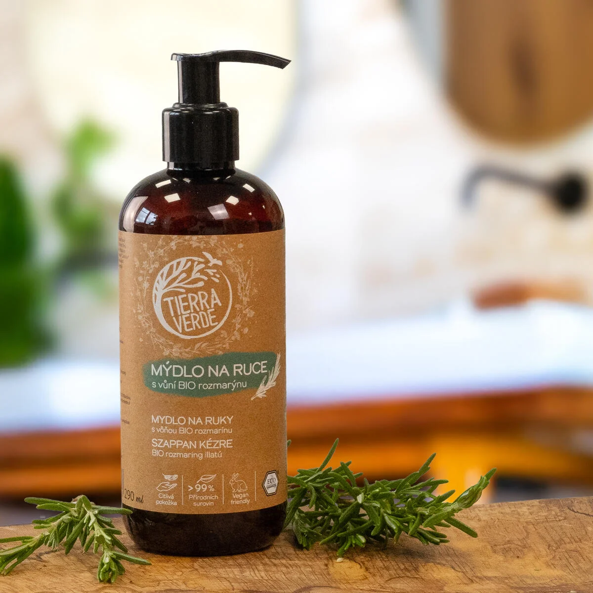 Tierra Verde Folyékony kézmosó - BIO Rozmaring 100 ml - cseh bio útifűvel