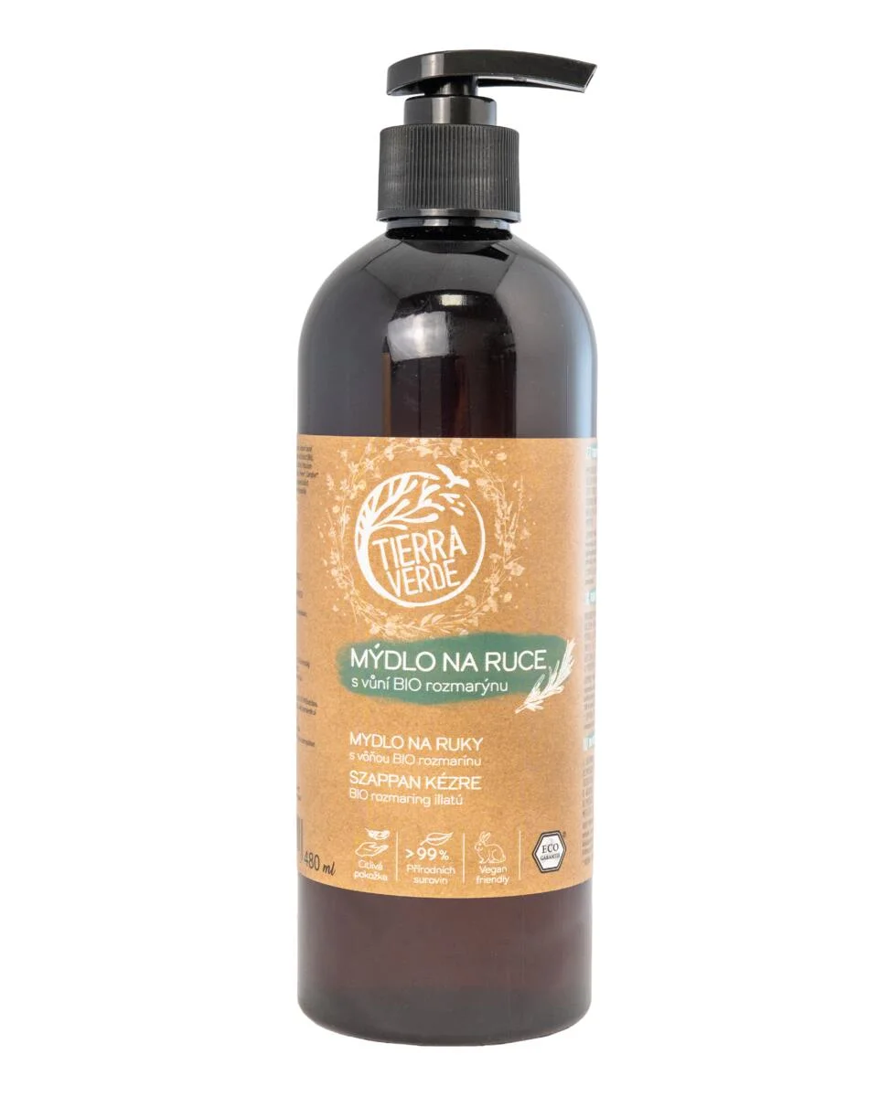 Tierra Verde Folyékony kézmosó - BIO Rozmaring 100 ml - cseh bio útifűvel