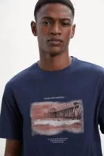 Ecoalf Tximalf póló férfi tengerészgyalogság