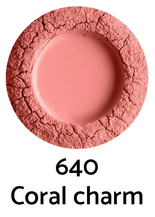 Uoga Uoga Ásványi porállagú pirosító borostyánnal (5 g) 6405 Coral Charm - az orcák természetes kiemelése 3 árnyalatban