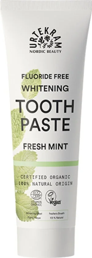 Urtekram Fehérítő fogkrém BIO mentával (75 ml) - friss mentás ízzel
