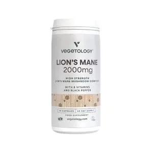 Vegetology Vegán Lion\'s Mane 2000 mg B-komplex, 60 kapszula