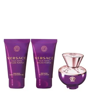 Versace Dylan Purple ajándék szett 50 ml + testápoló 50 ml + tusfürdő parfümvíz nőknek