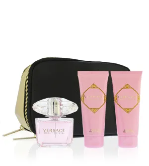 Versace Bright Crystal ajándékszett nőknek: toalettvíz 90 ml + testápoló 100 ml + tusfürdő 100 ml + kozmetikai táska