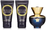 Dylan Blue Pour Femme ajándékszett nőknek parfüm 50 ml + testápoló 50 ml + tusfürdő 50 ml 50 ml + tělové mléko 50 ml + sprchový gel 50 ml