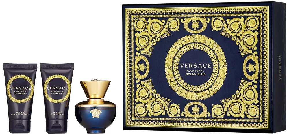 Dylan Blue Pour Femme ajándékszett nőknek parfüm 50 ml + testápoló 50 ml + tusfürdő 50 ml 50 ml + tělové mléko 50 ml + sprchový gel 50 ml