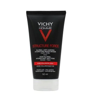 Vichy Homme Structure Force Anti-Aging Moisturizer feszesítő ránctalanító krém hialuronsavval férfiaknak