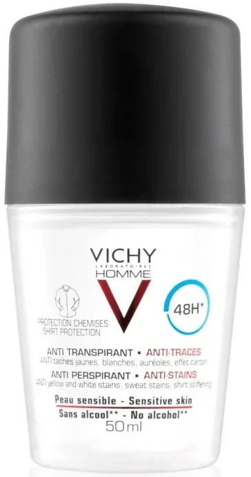 Homme 48 órás izzadásgátló a fehér és sárga foltok ellen férfiaknak 50 ml