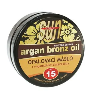 Vivaco SUN Argan Bronz Oil napozóvaj arany csillámokkal SPF 15