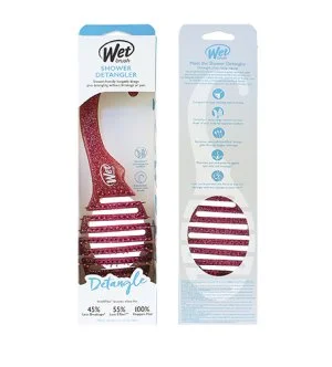 Wet Brush Shower Detangler hajkefe rózsaszín csillámos