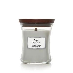 WoodWick Levendula & Cédrus illatgyertya fa kanóccal 275 g
