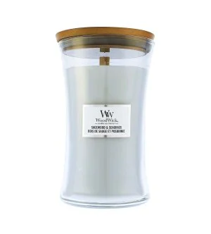 WoodWick Sagewood & Seagrass illatgyertya fa kanóccal 609 g