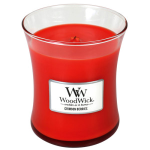 WoodWick Crimson Berries vonná svíčka s dřevěným knotem pro ženy