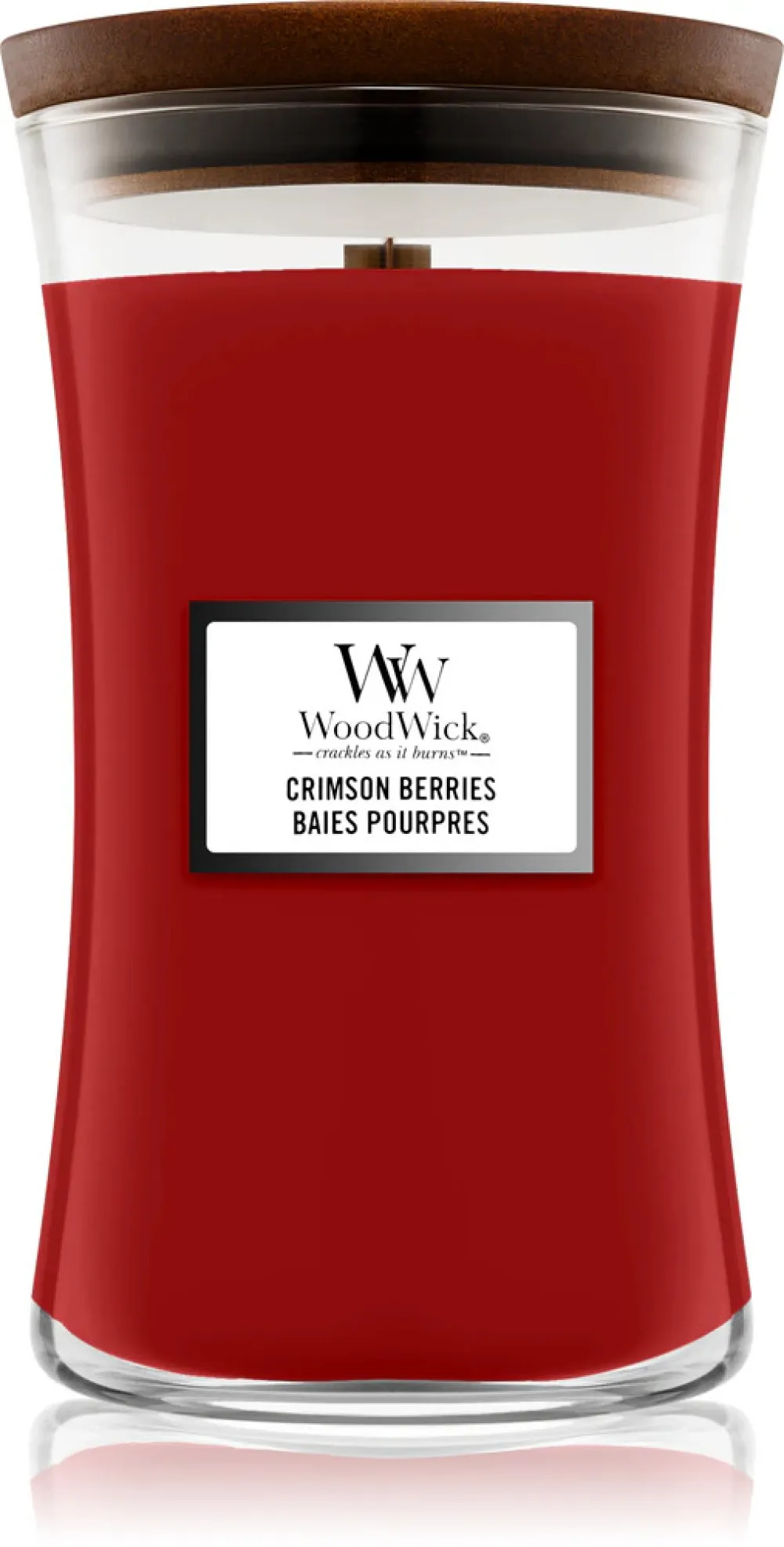 Crimson Berries vonná svíčka s dřevěným knotem pro ženy 275 g