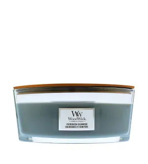 WoodWick WoodWick Evergreen Cashmere vonná svíčka s dřevěným knotem pro muže