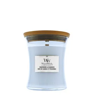 WoodWick WoodWick Sagewood & Seagrass vonná svíčka s dřevěným knotem pro muže