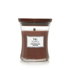 WoodWick Stone Washed Suede vonná svíčka s dřevěným knotem pro ženy
