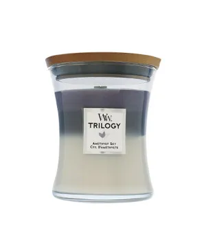 WoodWick WoodWick Trilogy Amethyst Sky vonná svíčka s dřevěným knotem pro muže