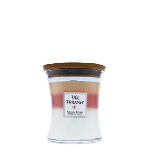 WoodWick Trilogy Blooming Orchard vonná svíčka s dřevěným knotem pro muže