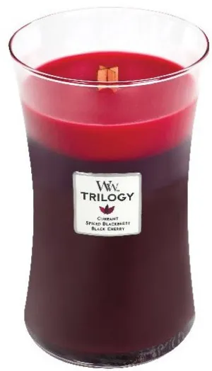 WoodWick WoodWick Trilogy Sun Ripened Berries vonná svíčka s dřevěným knotem pro ženy