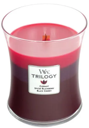 WoodWick Trilogy Sun Ripened Berries vonná svíčka s dřevěným knotem pro ženy