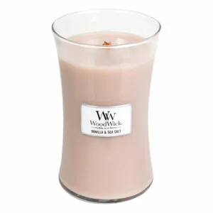 WoodWick WoodWick Vnilla & Sea Salt vonná svíčka s dřevěným knotem pro ženy