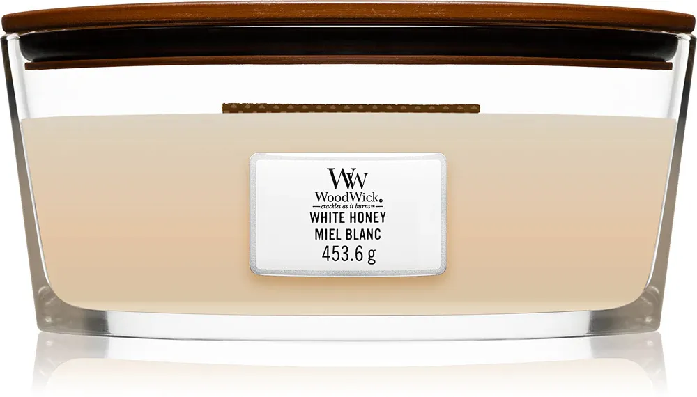 White Honey vonná svíčka s dřevěným knotem pro muže 453,6 g